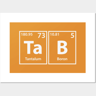 Tab (Ta-B) Periodic Elements Spelling Posters and Art